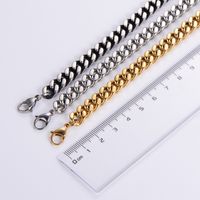 Hip-hop Rock Solid Color Stainless Steel Polishing Plating 18k Gold Plated Long Necklace main image 4
