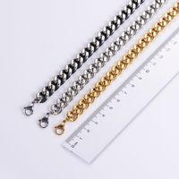 Hip-hop Rock Solid Color Stainless Steel Polishing Plating 18k Gold Plated Long Necklace main image 2