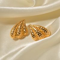 1 Pair Ig Style Simple Style Heart Shape Plating Stainless Steel 18k Gold Plated Ear Studs main image 2