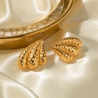 1 Pair Ig Style Simple Style Heart Shape Plating Stainless Steel 18k Gold Plated Ear Studs main image 3