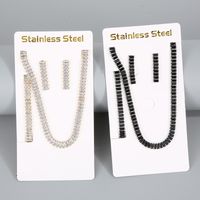 Titanium Steel 18K Gold Plated Simple Style Shiny Plating Inlay Round Star Heart Shape Zircon Jewelry Set main image 4