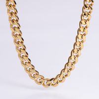 Hip-hop Rock Solid Color Stainless Steel Polishing Plating 18k Gold Plated Long Necklace sku image 12