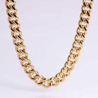Hip-hop Rock Solid Color Stainless Steel Polishing Plating 18k Gold Plated Long Necklace sku image 15