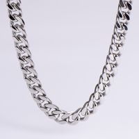 Hip-hop Rock Solid Color Stainless Steel Polishing Plating 18k Gold Plated Long Necklace sku image 8