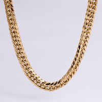 Hip-hop Rock Solid Color Stainless Steel Polishing Plating 18k Gold Plated Men's Long Necklace sku image 3