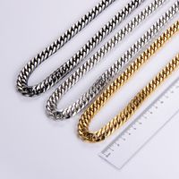 Hip-hop Rock Solid Color Stainless Steel Polishing Plating 18k Gold Plated Men's Long Necklace main image 2