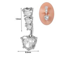 Casual Heart Shape Stainless Steel Belly Ring In Bulk sku image 3