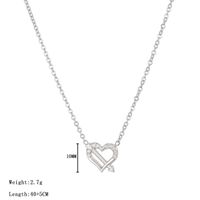 Simple Style Heart Shape Stainless Steel Plating Inlay Zircon White Gold Plated Gold Plated Pendant Necklace sku image 2