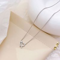 Simple Style Heart Shape Stainless Steel Plating Inlay Zircon White Gold Plated Gold Plated Pendant Necklace main image 2