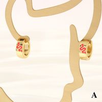 1 Pair Retro Simple Style Cross Snake Wine Glass Enamel Plating Copper 18k Gold Plated Hoop Earrings sku image 2