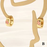 1 Pair Retro Simple Style Cross Snake Wine Glass Enamel Plating Copper 18k Gold Plated Hoop Earrings main image 4