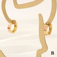 1 Pair Retro Simple Style Cross Snake Wine Glass Enamel Plating Copper 18k Gold Plated Hoop Earrings sku image 16