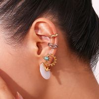 1 Pair Elegant Retro Lady Geometric Plating Stainless Steel 18k Gold Plated Ear Studs main image 2