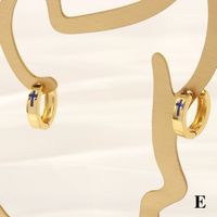 1 Pair Retro Simple Style Cross Snake Wine Glass Enamel Plating Copper 18k Gold Plated Hoop Earrings sku image 12