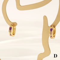 1 Pair Retro Simple Style Cross Snake Wine Glass Enamel Plating Copper 18k Gold Plated Hoop Earrings sku image 18