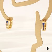 1 Pair Retro Simple Style Cross Snake Wine Glass Enamel Plating Copper 18k Gold Plated Hoop Earrings sku image 19
