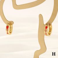 1 Pair Retro Simple Style Cross Snake Wine Glass Enamel Plating Copper 18k Gold Plated Hoop Earrings sku image 22