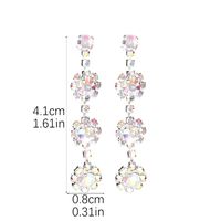 Wholesale Jewelry Sweet Flower Alloy Rhinestones Silver Plated Plating Inlay Drop Earrings main image 5