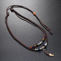 Casual Vintage Style Cross Beaded Alloy Leather Rope Unisex Double Layer Necklaces main image 1