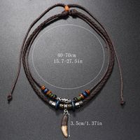 Casual Vintage Style Cross Beaded Alloy Leather Rope Unisex Double Layer Necklaces sku image 1