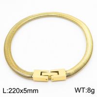 Vintage Style Lady Geometric Solid Color Titanium Steel Plating Chain 18K Gold Plated Unisex Necklace sku image 2