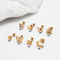 1 Piece Ear Cartilage Rings & Studs Retro Punk Korean Style Heart Shape Butterfly 316 Stainless Steel  Plating main image 10
