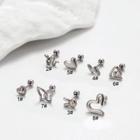 1 Piece Ear Cartilage Rings & Studs Retro Punk Korean Style Heart Shape Butterfly 316 Stainless Steel  Plating main image 9