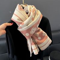 Women's Simple Style Flower Imitation Cashmere Scarf main image 1