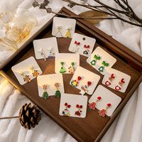 1 Pair Cute Christmas House Christmas Tree Snowflake Plating Alloy Drop Earrings main image 1