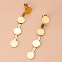 1 Pair Vintage Style French Style Simple Style Circle Tassel Tassel Plating Stainless Steel 18k Gold Plated Earrings main image 6
