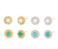 1 Pair Elegant Cute Sweet Flower Plating Inlay Sterling Silver Zircon Ear Studs main image 6