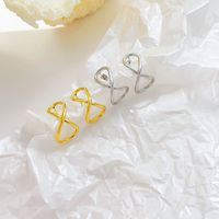 1 Pair Exaggerated Simple Style Infinity Hollow Out Stainless Steel Ear Studs main image 1