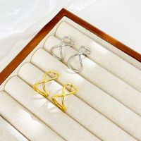 1 Pair Exaggerated Simple Style Infinity Hollow Out Stainless Steel Ear Studs main image 5