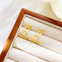 1 Pair Exaggerated Simple Style Infinity Hollow Out Stainless Steel Ear Studs main image 3