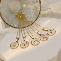 Stainless Steel 18K Gold Plated Basic Plating Constellation Shell Pendant Necklace main image 1