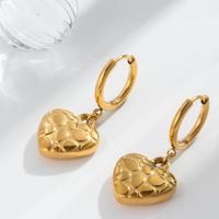 1 Pair Elegant Simple Style Cross Dreamcatcher Heart Shape Plating Stainless Steel 18k Gold Plated Drop Earrings sku image 3