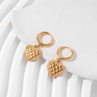 1 Pair Elegant Simple Style Cross Dreamcatcher Heart Shape Plating Stainless Steel 18k Gold Plated Drop Earrings sku image 2