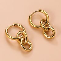 1 Pair Elegant Simple Style Cross Dreamcatcher Heart Shape Plating Stainless Steel 18k Gold Plated Drop Earrings sku image 4