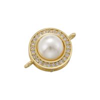 Elegant Sweet Simple Style Round Copper Plating Inlay Pearl 18k Gold Plated Jewelry Accessories main image 3