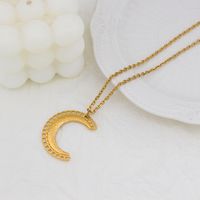 304 Stainless Steel 18K Gold Plated Vintage Style Plating Moon Jewelry Set main image 4