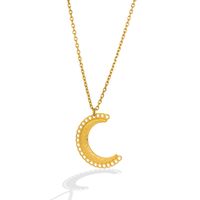304 Stainless Steel 18K Gold Plated Vintage Style Plating Moon Jewelry Set sku image 1