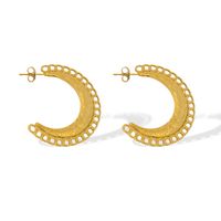 304 Stainless Steel 18K Gold Plated Vintage Style Plating Moon Jewelry Set sku image 2