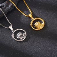 Casual Streetwear Animal Titanium Steel Plating 18k Gold Plated Pendant Necklace main image 4