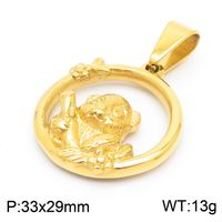 Casual Streetwear Animal Titanium Steel Plating 18k Gold Plated Pendant Necklace sku image 4