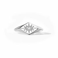 Oeil Du Diable De Style Simple De Base Placage En Argent Sterling Inlay Zircon Anneaux sku image 8