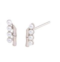 1 Pair Sweet Geometric Inlay Sterling Silver Artificial Pearls Ear Studs sku image 1
