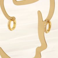 1 Pair Ig Style Simple Style Paper Clip Fish Bone Plating Inlay Copper Zircon 18k Gold Plated Earrings main image 8