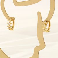 1 Paar Ig-stil Einfacher Stil Büroklammer Gräten Überzug Inlay Kupfer Zirkon 18 Karat Vergoldet Ohrringe main image 5