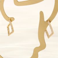 1 Pair Ig Style Simple Style Paper Clip Fish Bone Plating Inlay Copper Zircon 18k Gold Plated Earrings main image 6