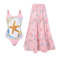 Femmes Sexy Starfish Hippocampe Fish Printing One Piece Maillots De Bain main image 3